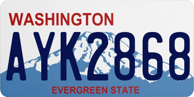 WA license plate AYK2868