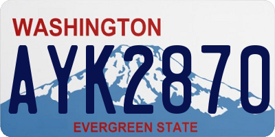 WA license plate AYK2870