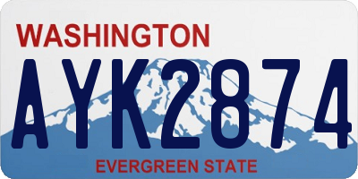 WA license plate AYK2874