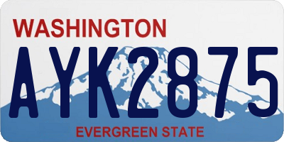 WA license plate AYK2875