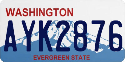 WA license plate AYK2876