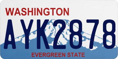 WA license plate AYK2878