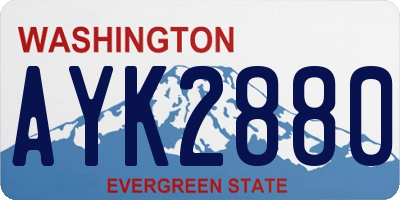 WA license plate AYK2880