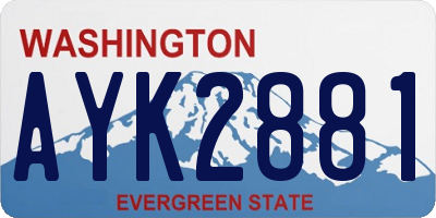 WA license plate AYK2881