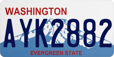 WA license plate AYK2882