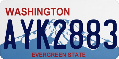 WA license plate AYK2883