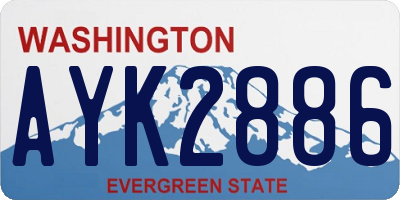 WA license plate AYK2886
