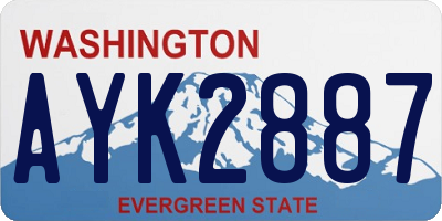 WA license plate AYK2887