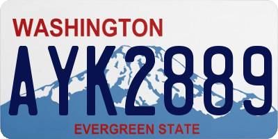 WA license plate AYK2889