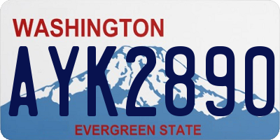 WA license plate AYK2890