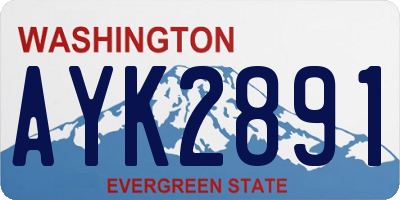 WA license plate AYK2891