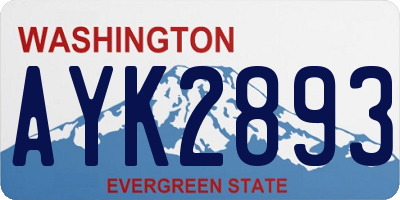 WA license plate AYK2893