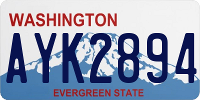 WA license plate AYK2894