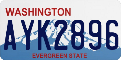 WA license plate AYK2896