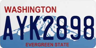 WA license plate AYK2898
