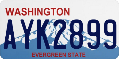 WA license plate AYK2899