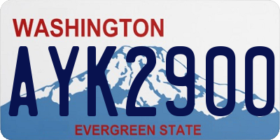 WA license plate AYK2900