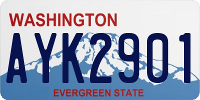 WA license plate AYK2901