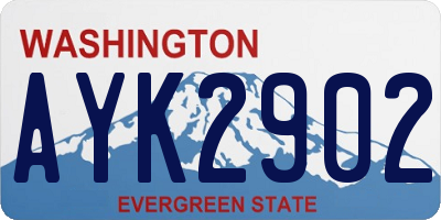 WA license plate AYK2902