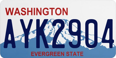WA license plate AYK2904