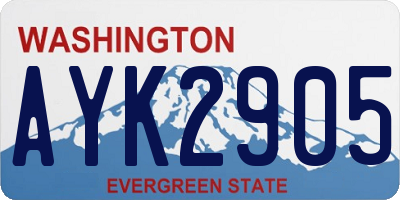 WA license plate AYK2905