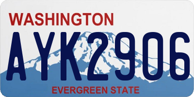 WA license plate AYK2906