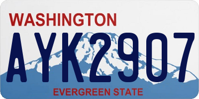 WA license plate AYK2907
