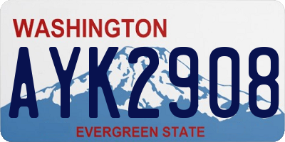WA license plate AYK2908