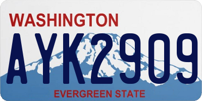WA license plate AYK2909