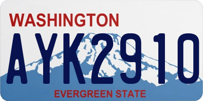 WA license plate AYK2910