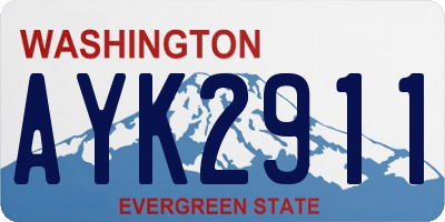 WA license plate AYK2911
