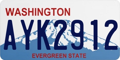 WA license plate AYK2912