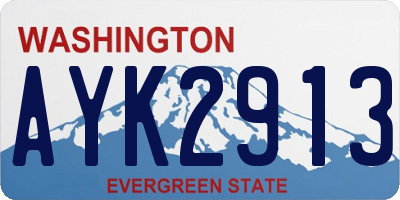 WA license plate AYK2913