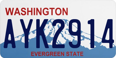 WA license plate AYK2914