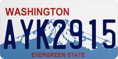 WA license plate AYK2915