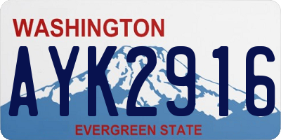 WA license plate AYK2916