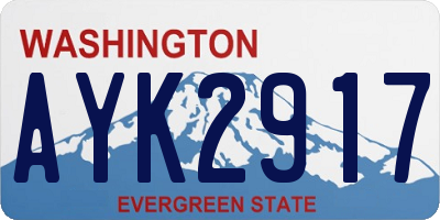 WA license plate AYK2917