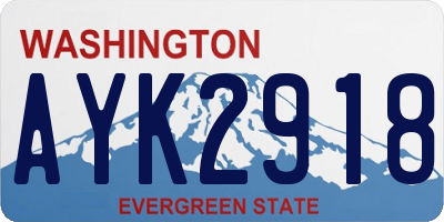 WA license plate AYK2918