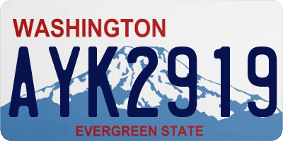 WA license plate AYK2919