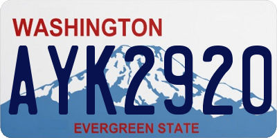 WA license plate AYK2920