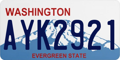 WA license plate AYK2921