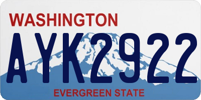 WA license plate AYK2922