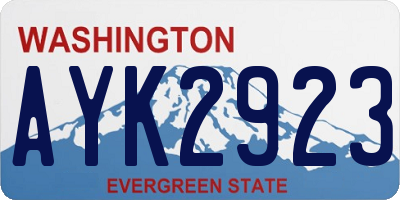 WA license plate AYK2923