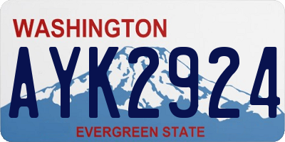 WA license plate AYK2924