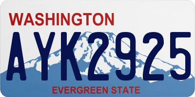 WA license plate AYK2925