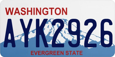 WA license plate AYK2926