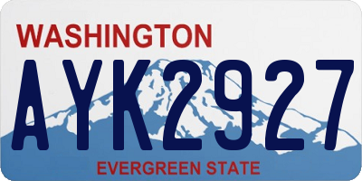 WA license plate AYK2927