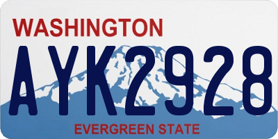 WA license plate AYK2928