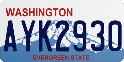 WA license plate AYK2930