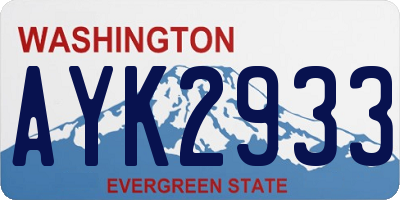 WA license plate AYK2933